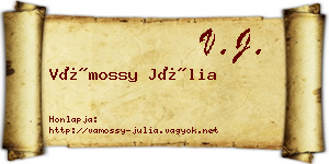 Vámossy Júlia névjegykártya